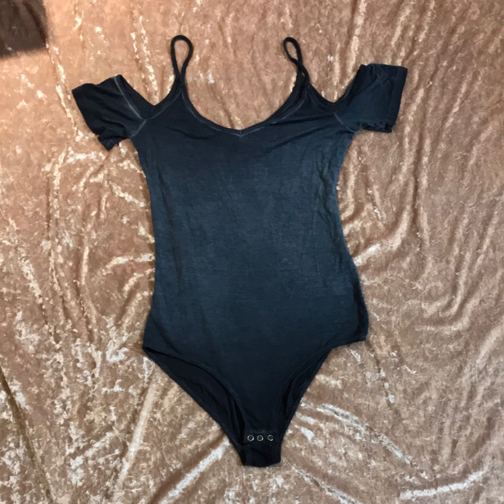 Mudd cold shoulder bodysuit. Size M. Blue. NWOT. Super stretchy.